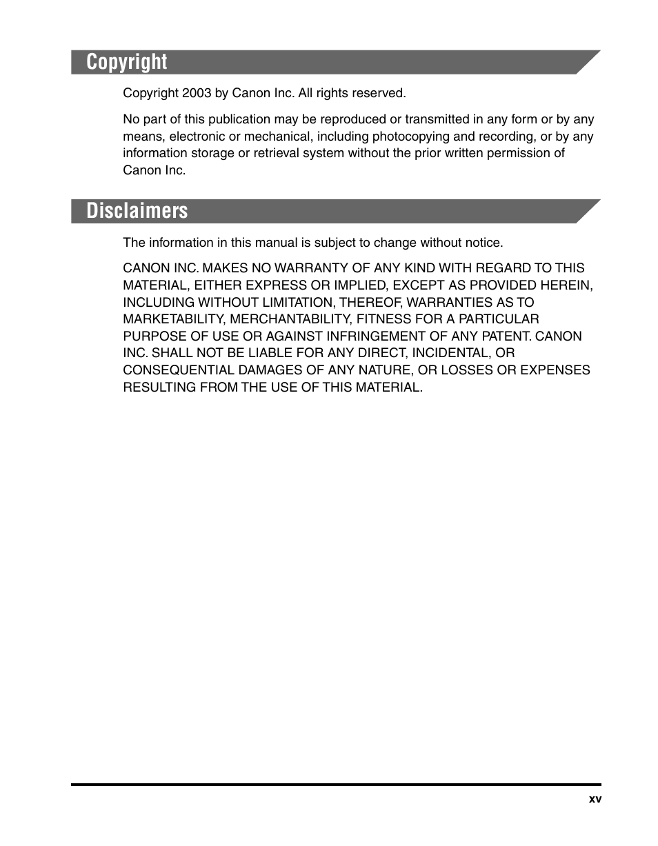 Copyright, Disclaimers | Canon MF5550 User Manual | Page 17 / 98