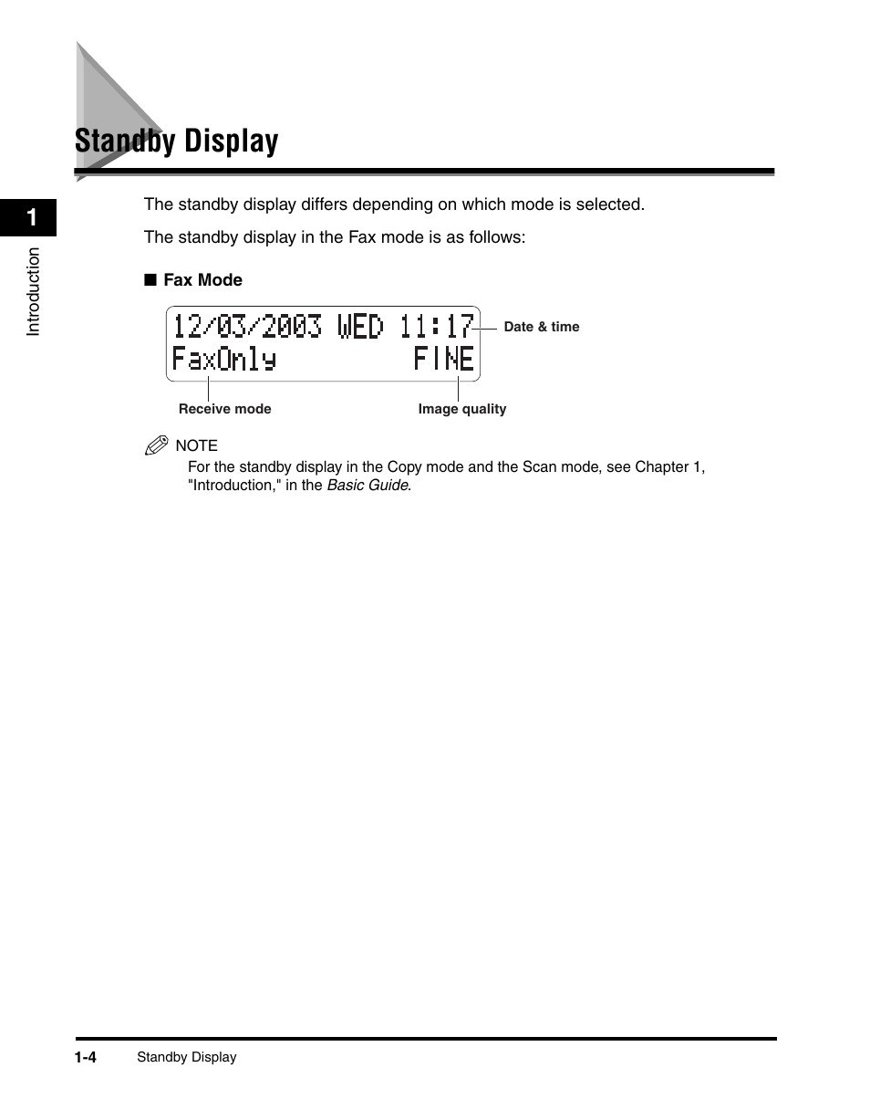 Standby display, Standby display -4 | Canon MF5550 User Manual | Page 22 / 98