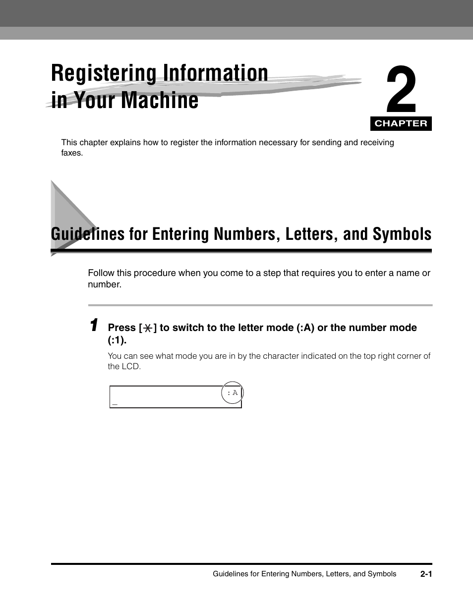 Registering information in your machine, Chapter 2 | Canon MF5550 User Manual | Page 23 / 98