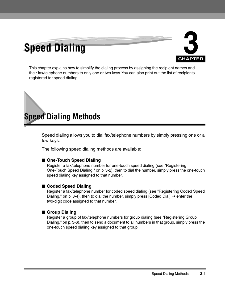 Speed dialing, Speed dialing methods | Canon MF5550 User Manual | Page 29 / 98