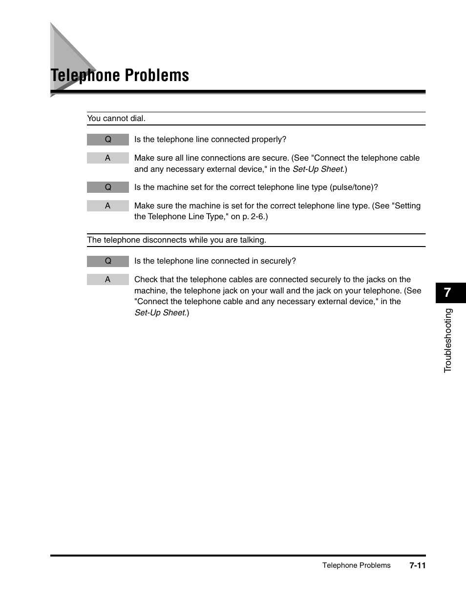 Telephone problems | Canon MF5550 User Manual | Page 81 / 98