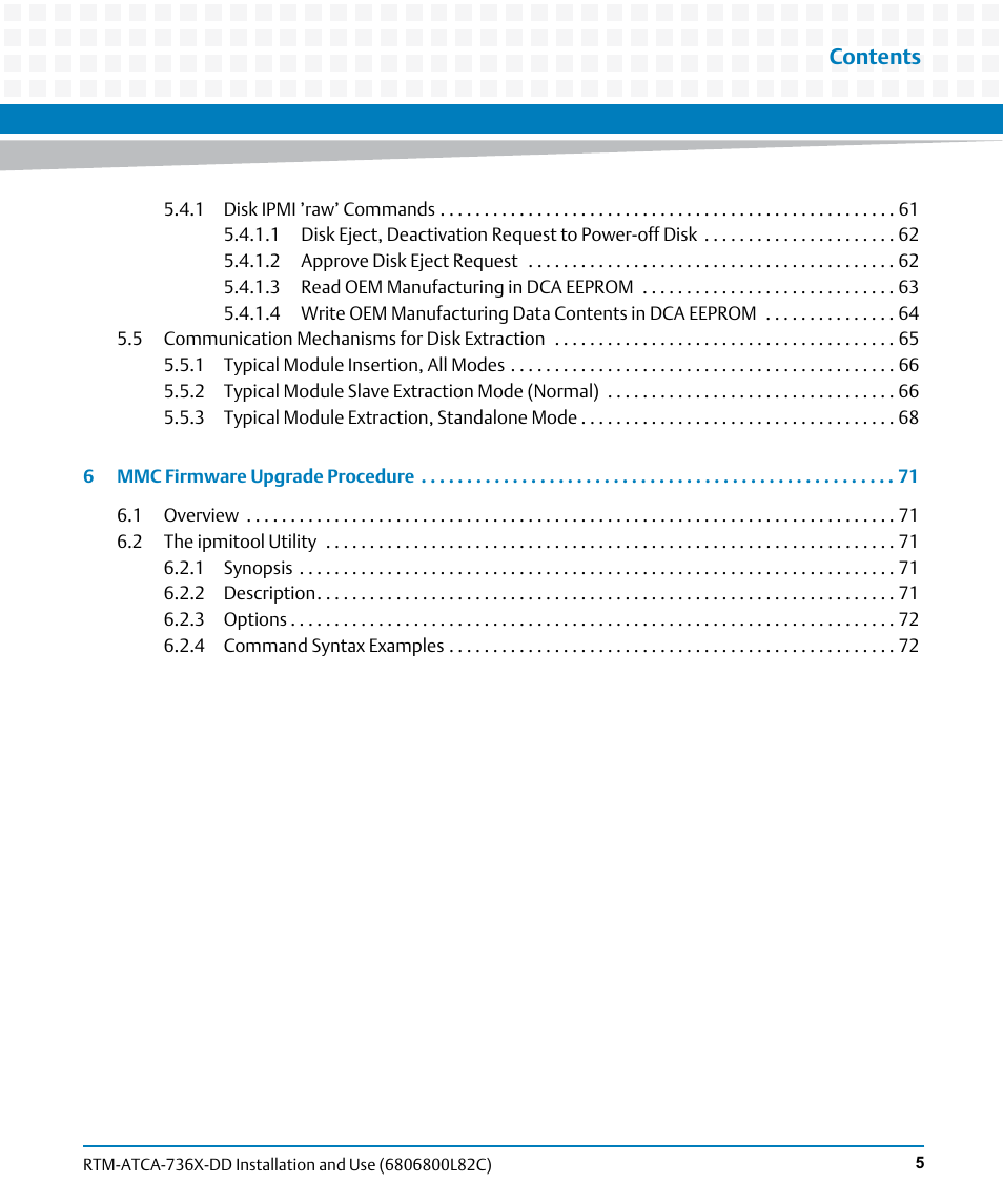 Artesyn RTM-ATCA-736x-DD Installation and Use (June 2014) User Manual | Page 5 / 76
