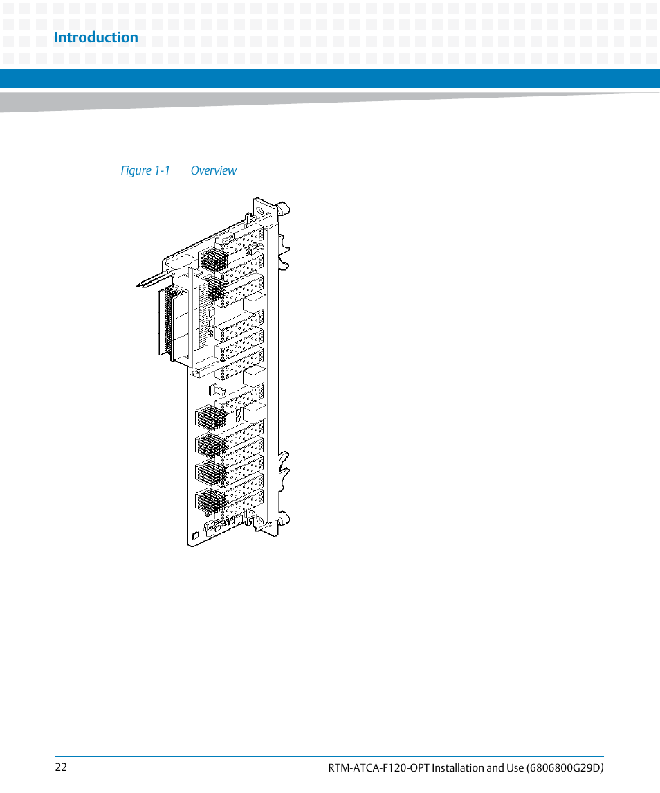 Figure 1-1, Overview, Introduction | Artesyn RTM-ATCA-F120 Installation and Use (August 2014) User Manual | Page 22 / 68