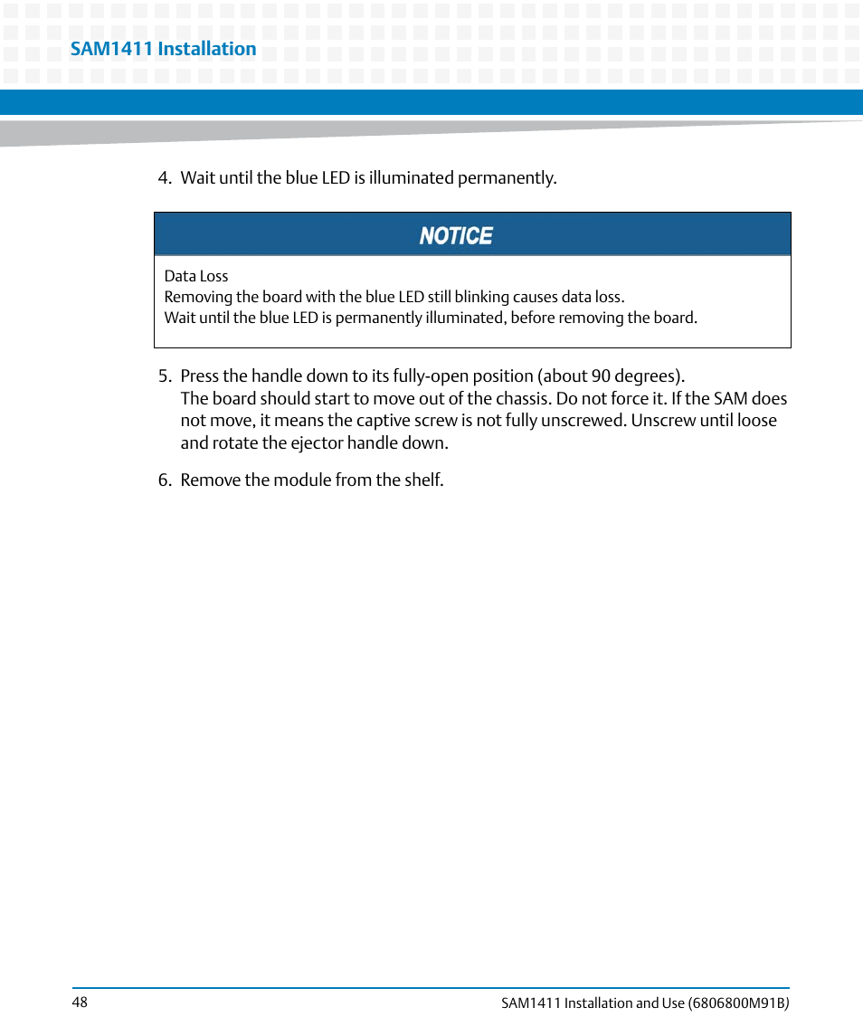 Artesyn SAM1411 Installation and Use (September 2014) User Manual | Page 48 / 80