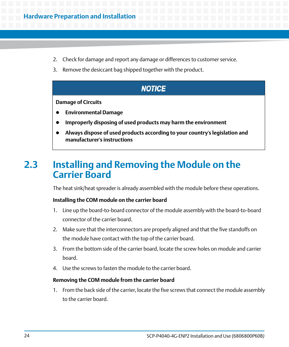 Artesyn SCP-P4040-4G-ENP2 Installation and Use (August 2014) User Manual | Page 24 / 74