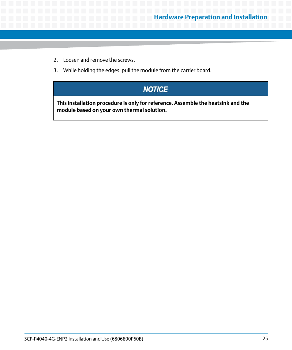 Hardware preparation and installation | Artesyn SCP-P4040-4G-ENP2 Installation and Use (August 2014) User Manual | Page 25 / 74
