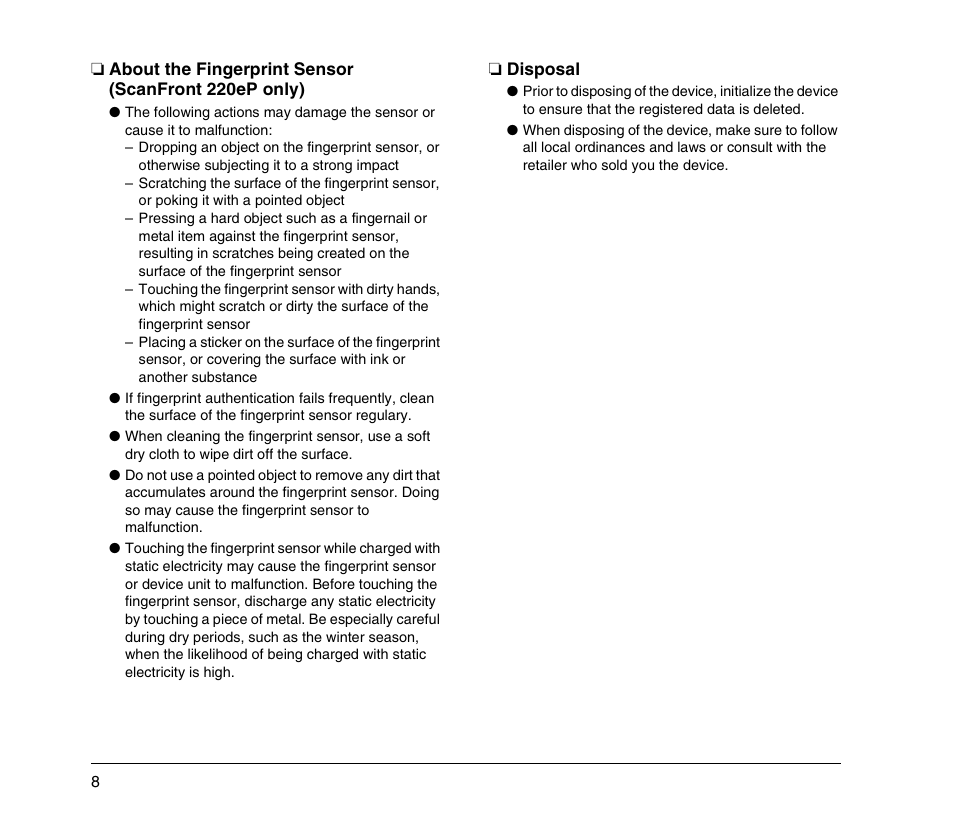 Disposal | Canon 220EP User Manual | Page 12 / 44