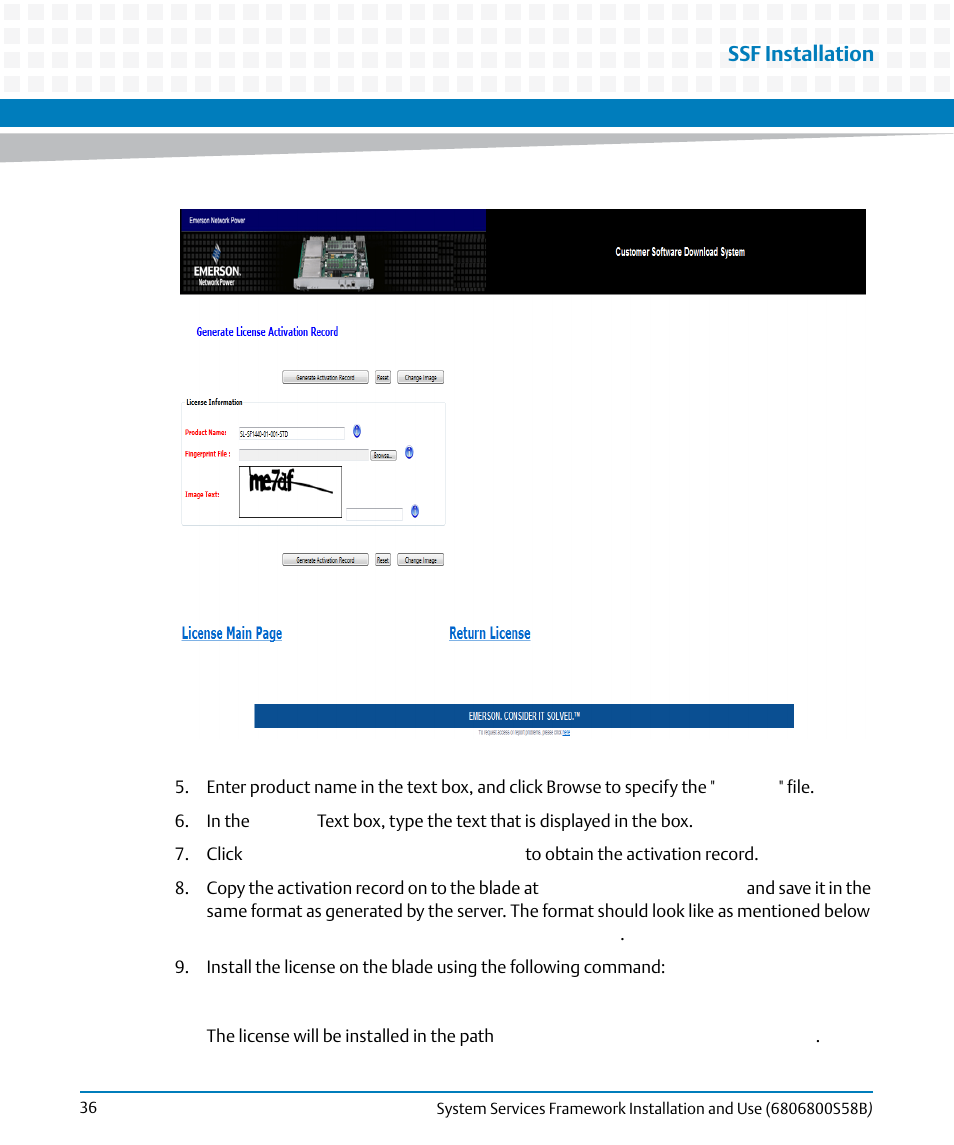 Ssf installation | Artesyn System Services Framework Installation and Use (February 2014) User Manual | Page 36 / 88