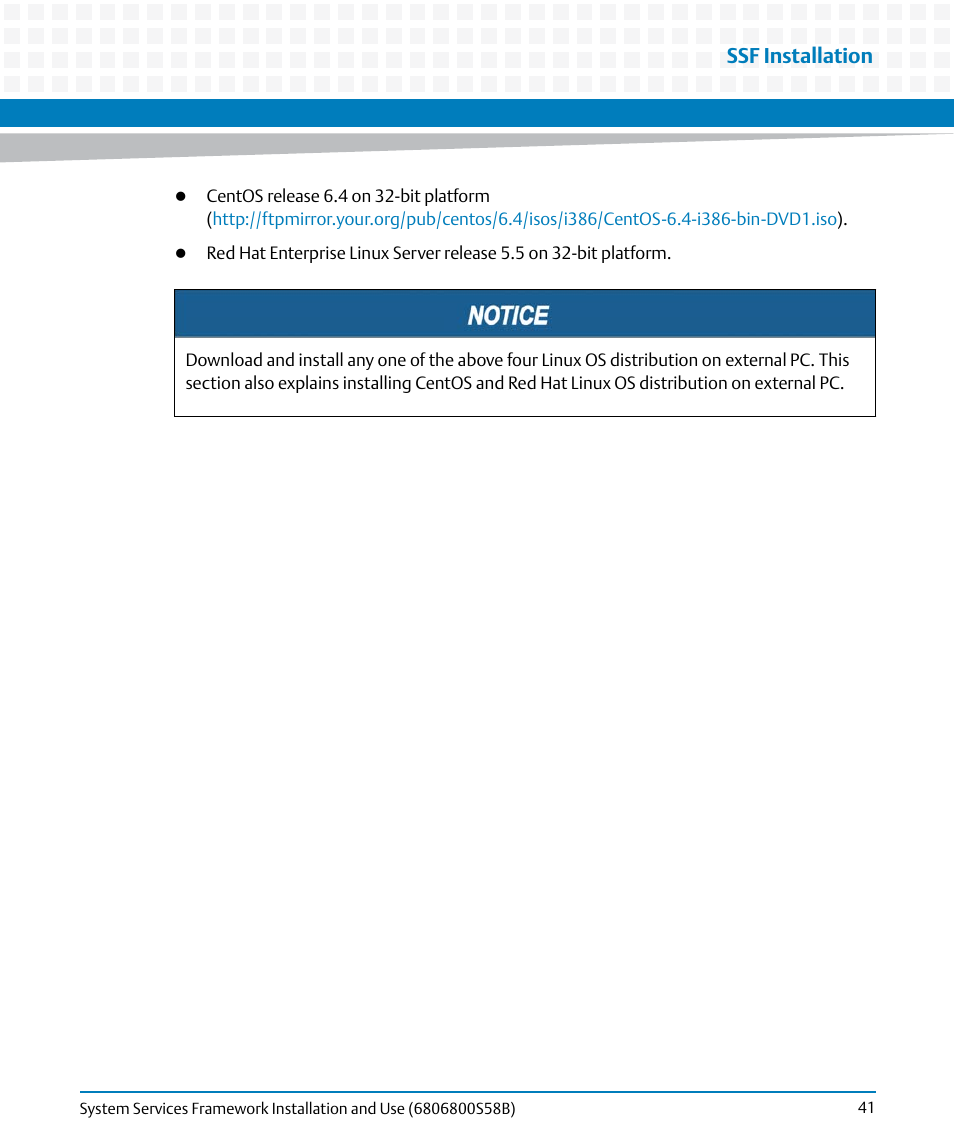 Ssf installation | Artesyn System Services Framework Installation and Use (February 2014) User Manual | Page 41 / 88