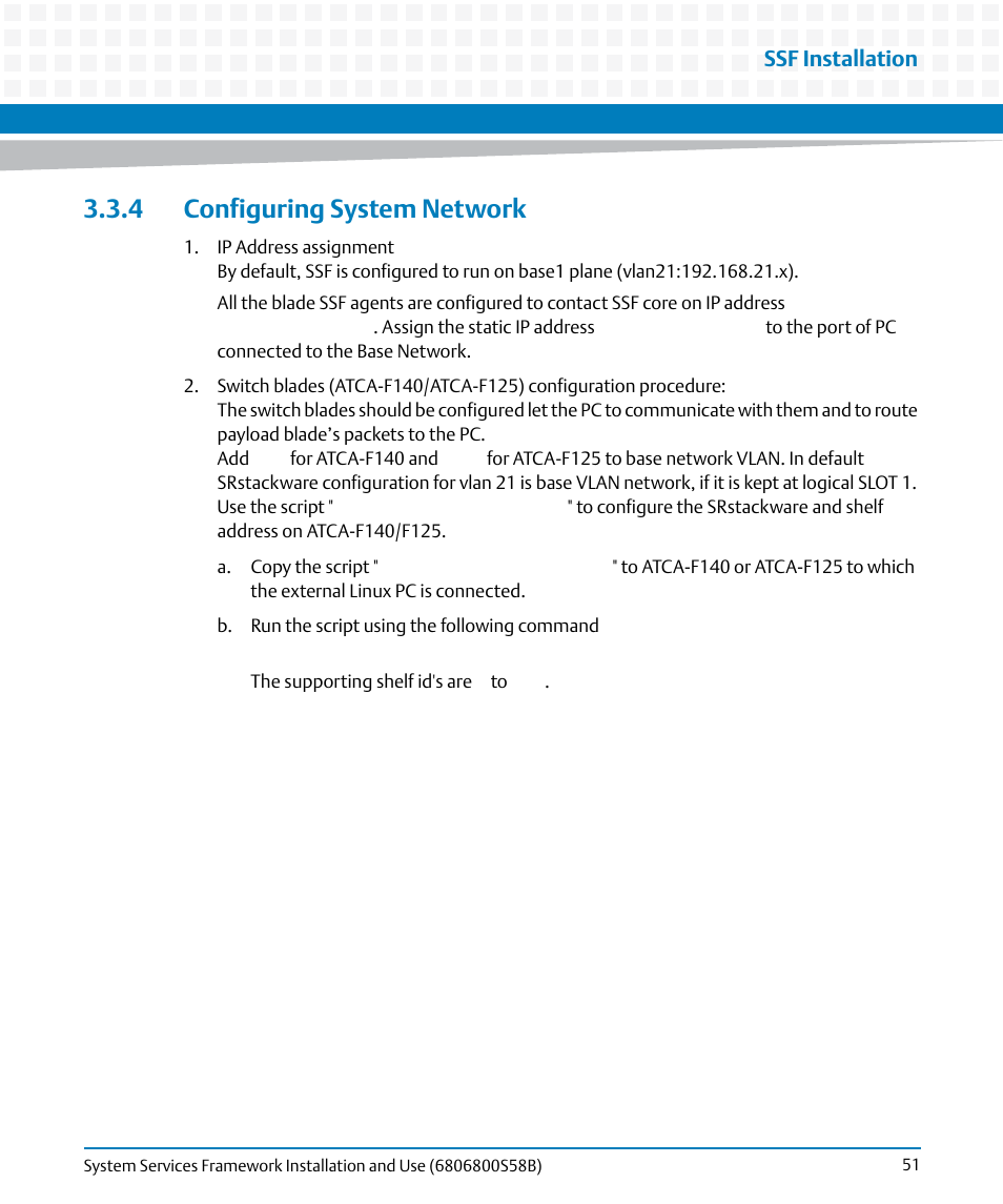 4 configuring system network | Artesyn System Services Framework Installation and Use (February 2014) User Manual | Page 51 / 88