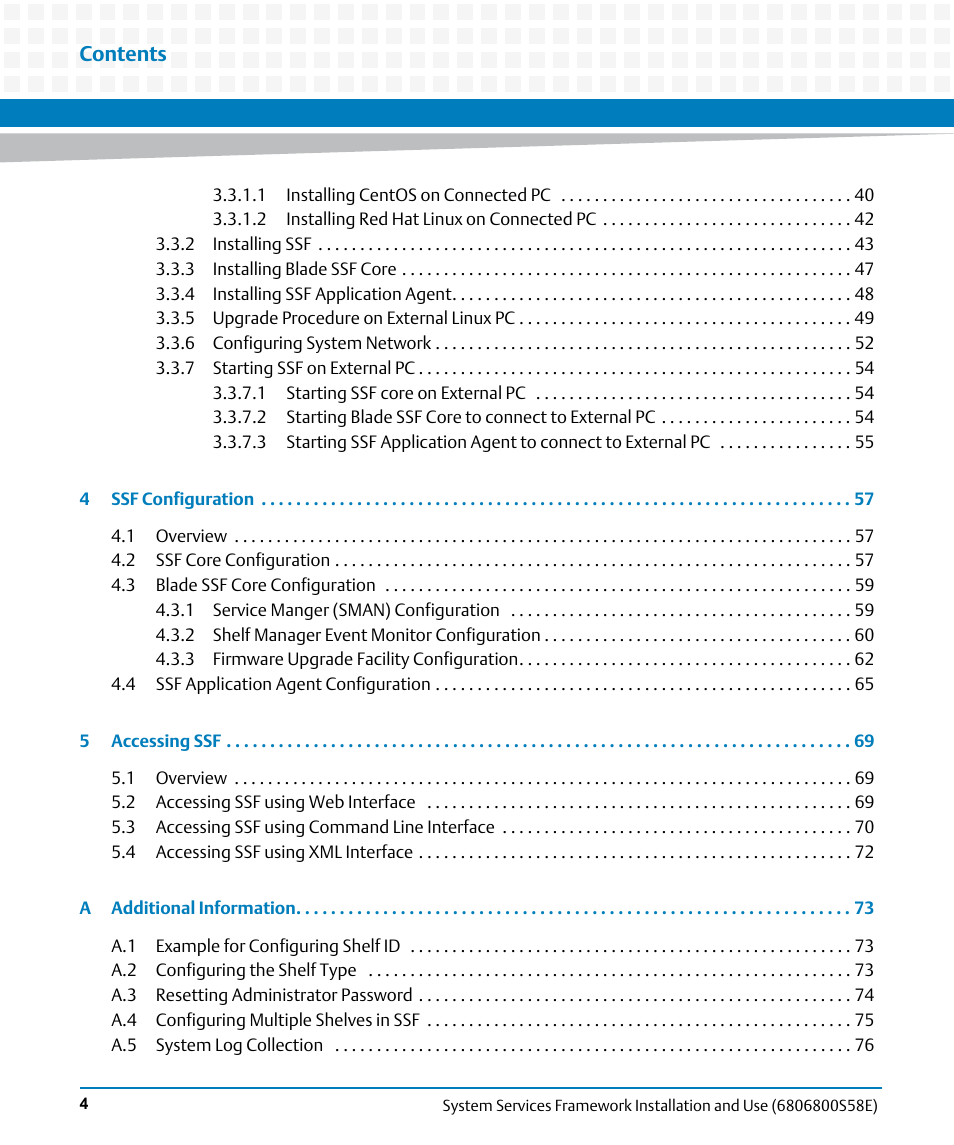 Artesyn System Services Framework Installation and Use (November 2014) User Manual | Page 4 / 82