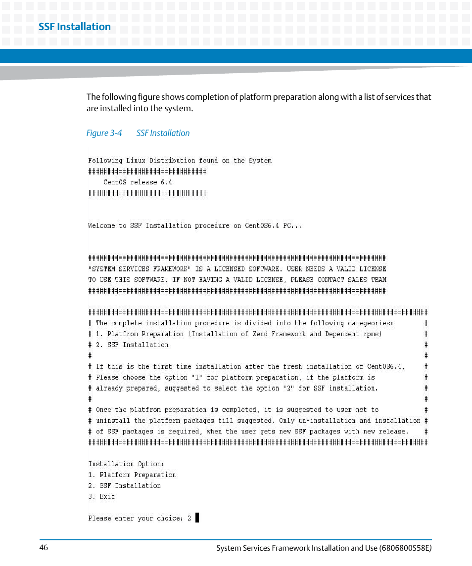 Figure 3-4, Ssf installation | Artesyn System Services Framework Installation and Use (November 2014) User Manual | Page 46 / 82
