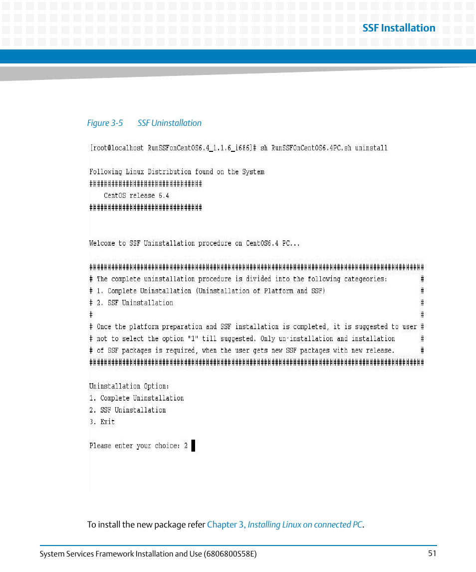Figure 3-5, Ssf uninstallation, Ssf installation | Artesyn System Services Framework Installation and Use (November 2014) User Manual | Page 51 / 82