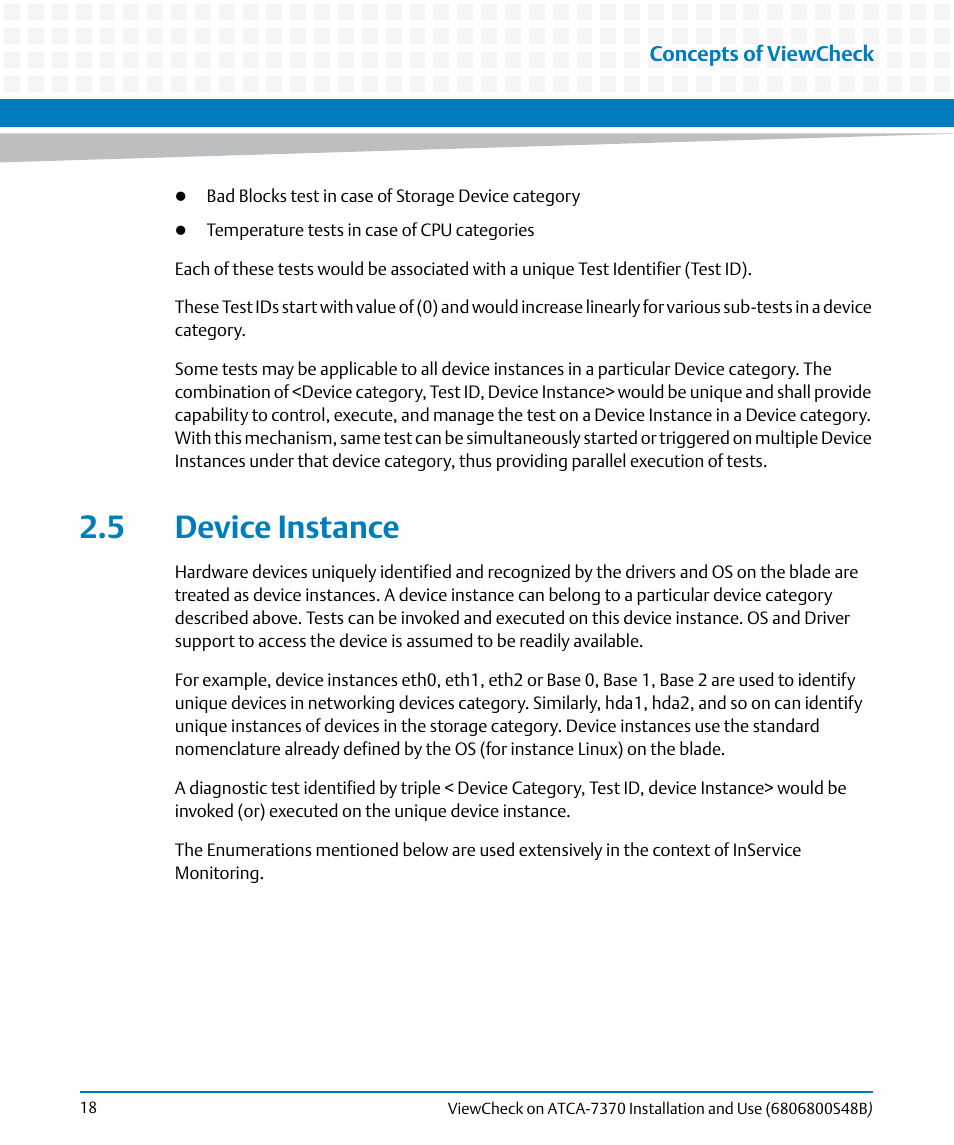 5 device instance | Artesyn ViewCheck on ATCA-7370 Installation and Use (April 2014) User Manual | Page 18 / 86