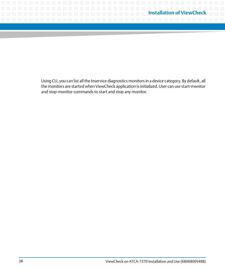 Installation of viewcheck | Artesyn ViewCheck on ATCA-7370 Installation and Use (April 2014) User Manual | Page 38 / 86