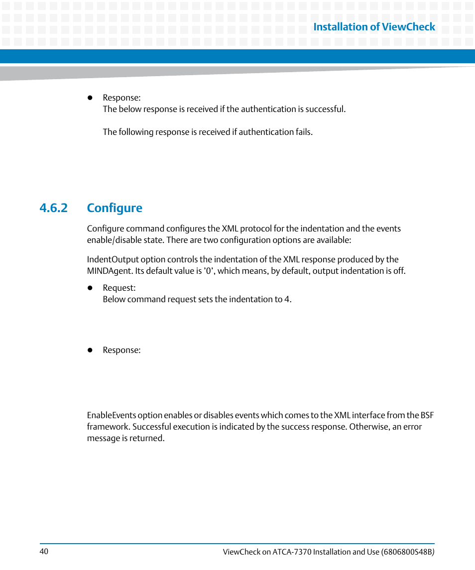 2 configure, Installation of viewcheck | Artesyn ViewCheck on ATCA-7370 Installation and Use (April 2014) User Manual | Page 40 / 86