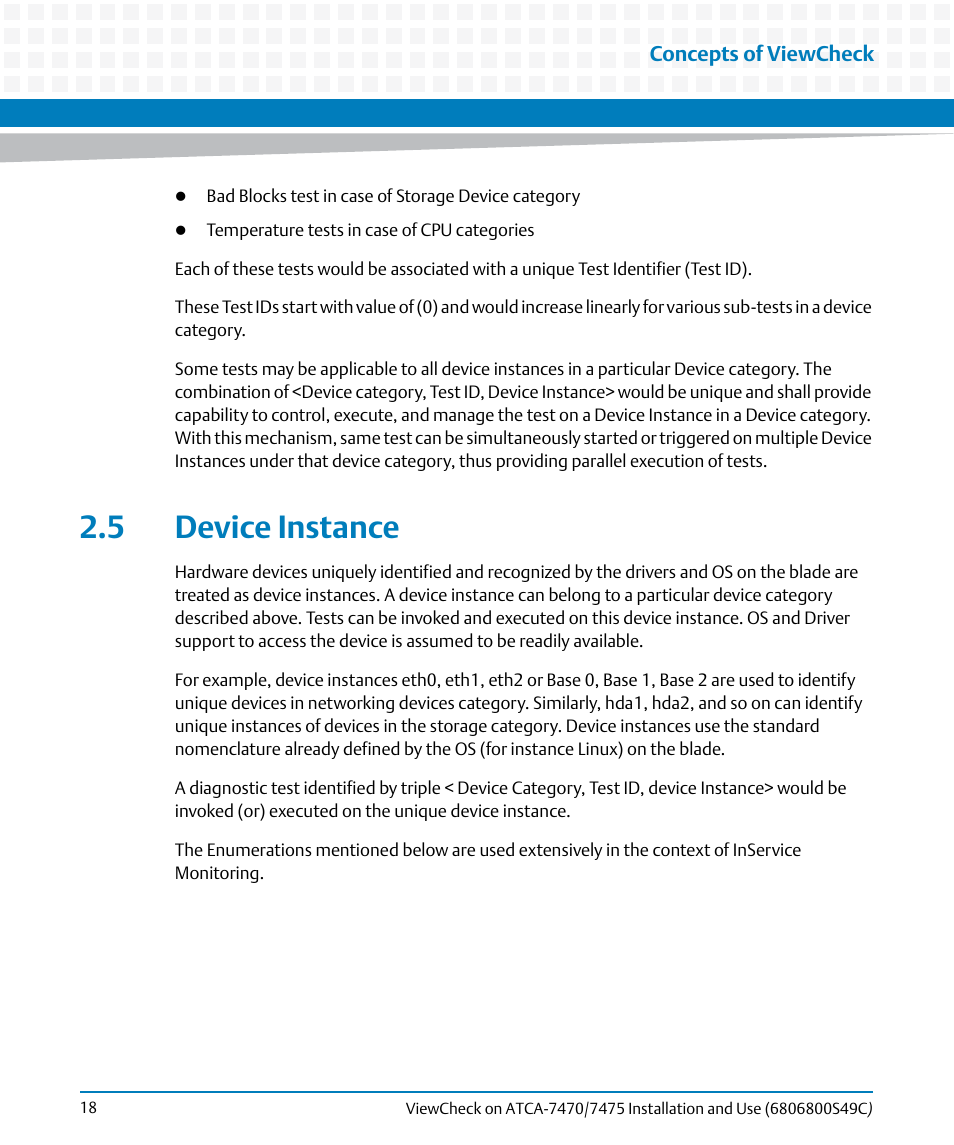 5 device instance | Artesyn ViewCheck on ATCA-7470/7475 Installation and Use (May 2014) User Manual | Page 18 / 94