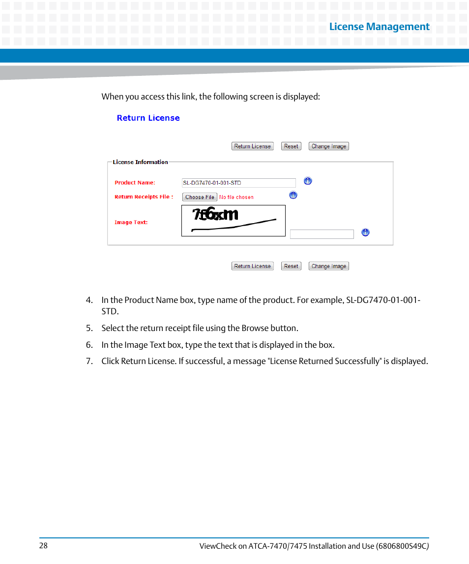 License management | Artesyn ViewCheck on ATCA-7470/7475 Installation and Use (May 2014) User Manual | Page 28 / 94