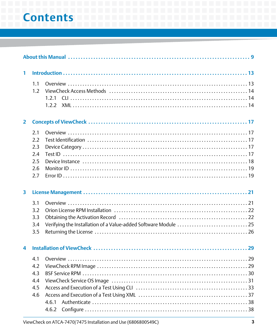 Artesyn ViewCheck on ATCA-7470/7475 Installation and Use (May 2014) User Manual | Page 3 / 94