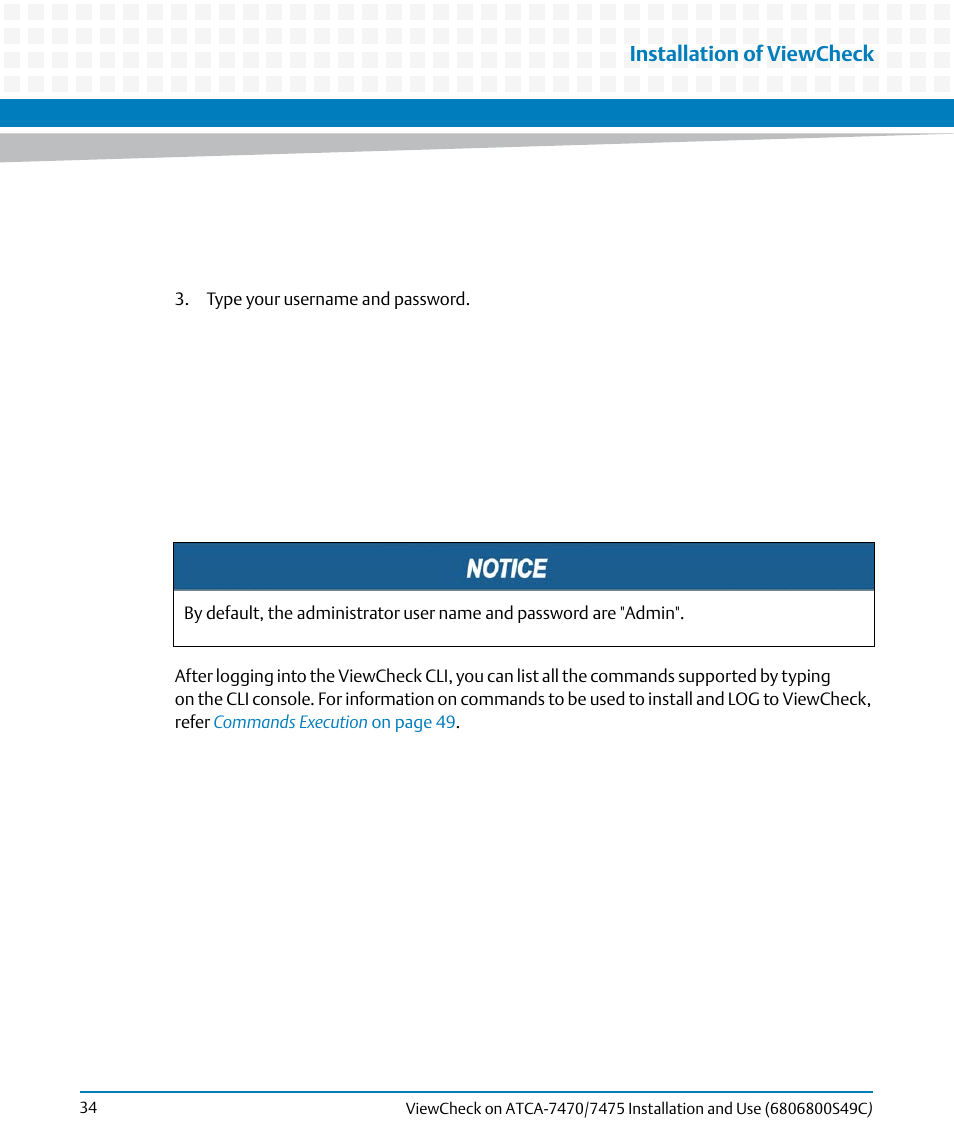 Installation of viewcheck | Artesyn ViewCheck on ATCA-7470/7475 Installation and Use (May 2014) User Manual | Page 34 / 94