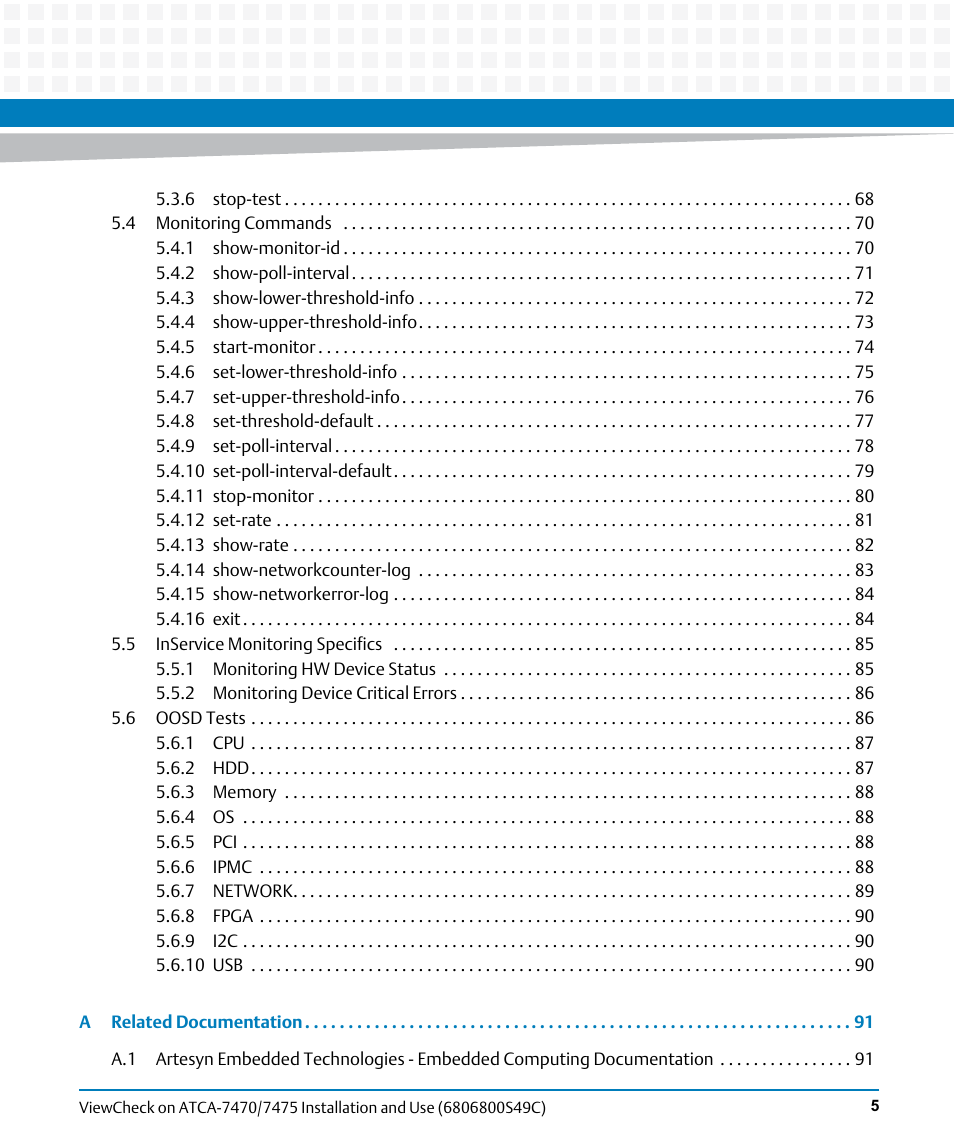 Artesyn ViewCheck on ATCA-7470/7475 Installation and Use (May 2014) User Manual | Page 5 / 94