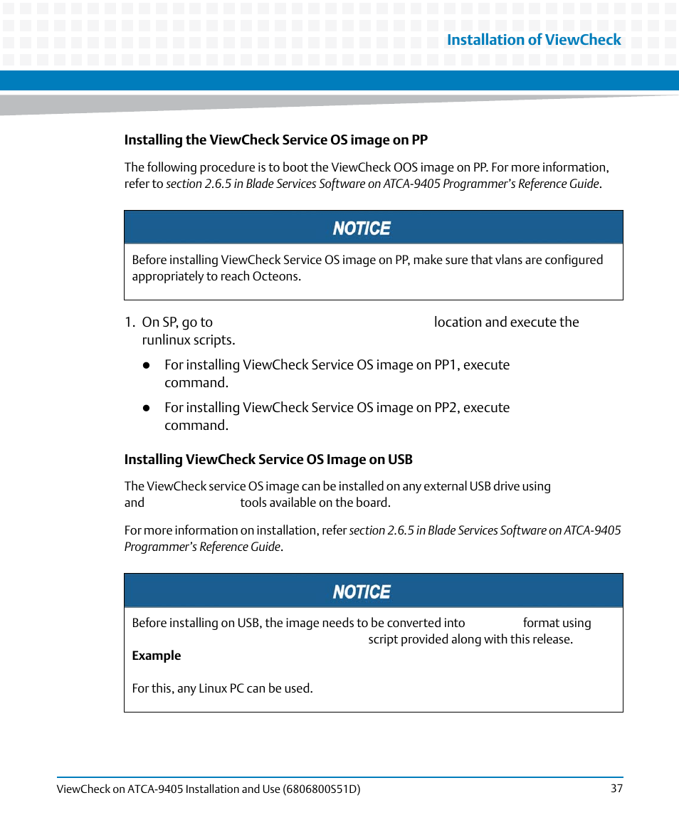 Installation of viewcheck | Artesyn ViewCheck on ATCA-9405 Installation and Use (May 2014) User Manual | Page 37 / 96