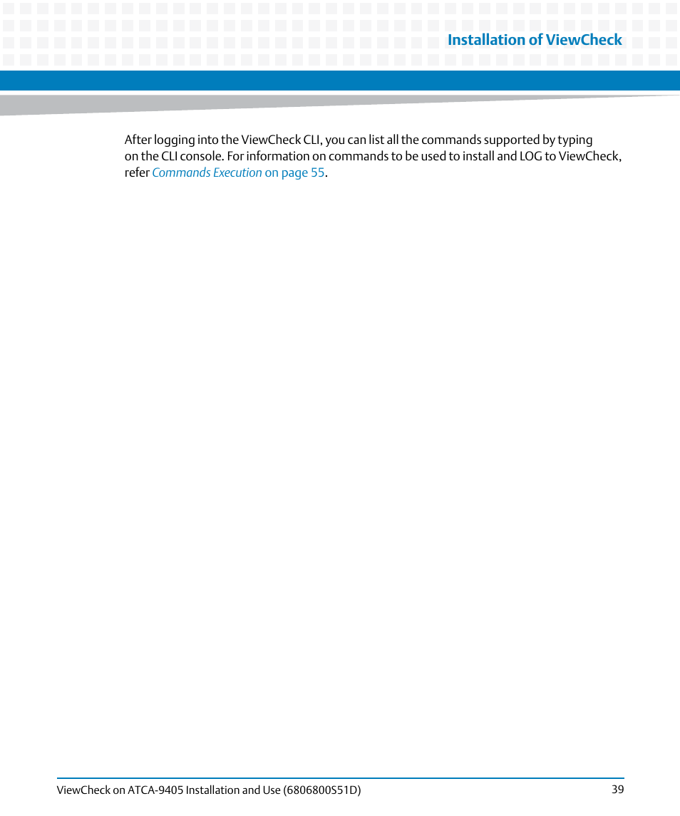 Installation of viewcheck | Artesyn ViewCheck on ATCA-9405 Installation and Use (May 2014) User Manual | Page 39 / 96
