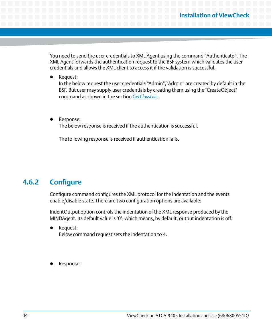 2 configure, Installation of viewcheck | Artesyn ViewCheck on ATCA-9405 Installation and Use (May 2014) User Manual | Page 44 / 96