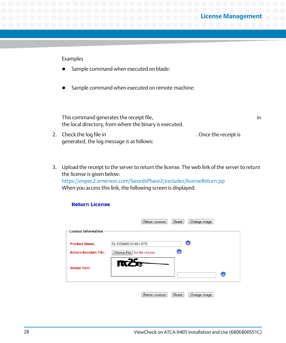 License management | Artesyn ViewCheck on ATCA-9405 Installation and Use (May 2014) User Manual | Page 28 / 96