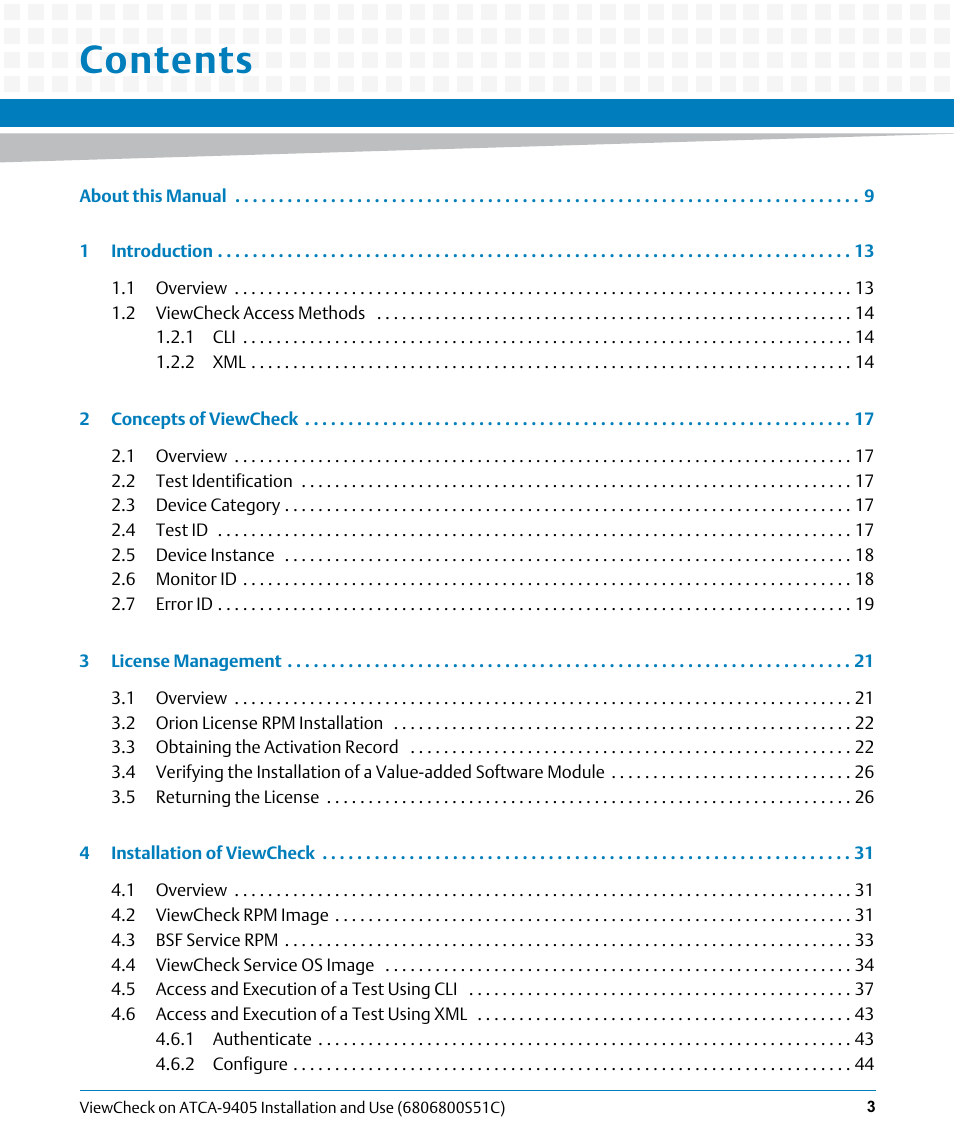 Artesyn ViewCheck on ATCA-9405 Installation and Use (May 2014) User Manual | Page 3 / 96