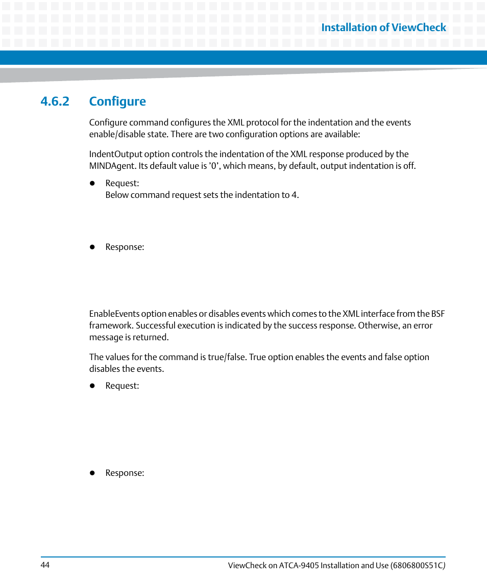 2 configure, Installation of viewcheck | Artesyn ViewCheck on ATCA-9405 Installation and Use (May 2014) User Manual | Page 44 / 96