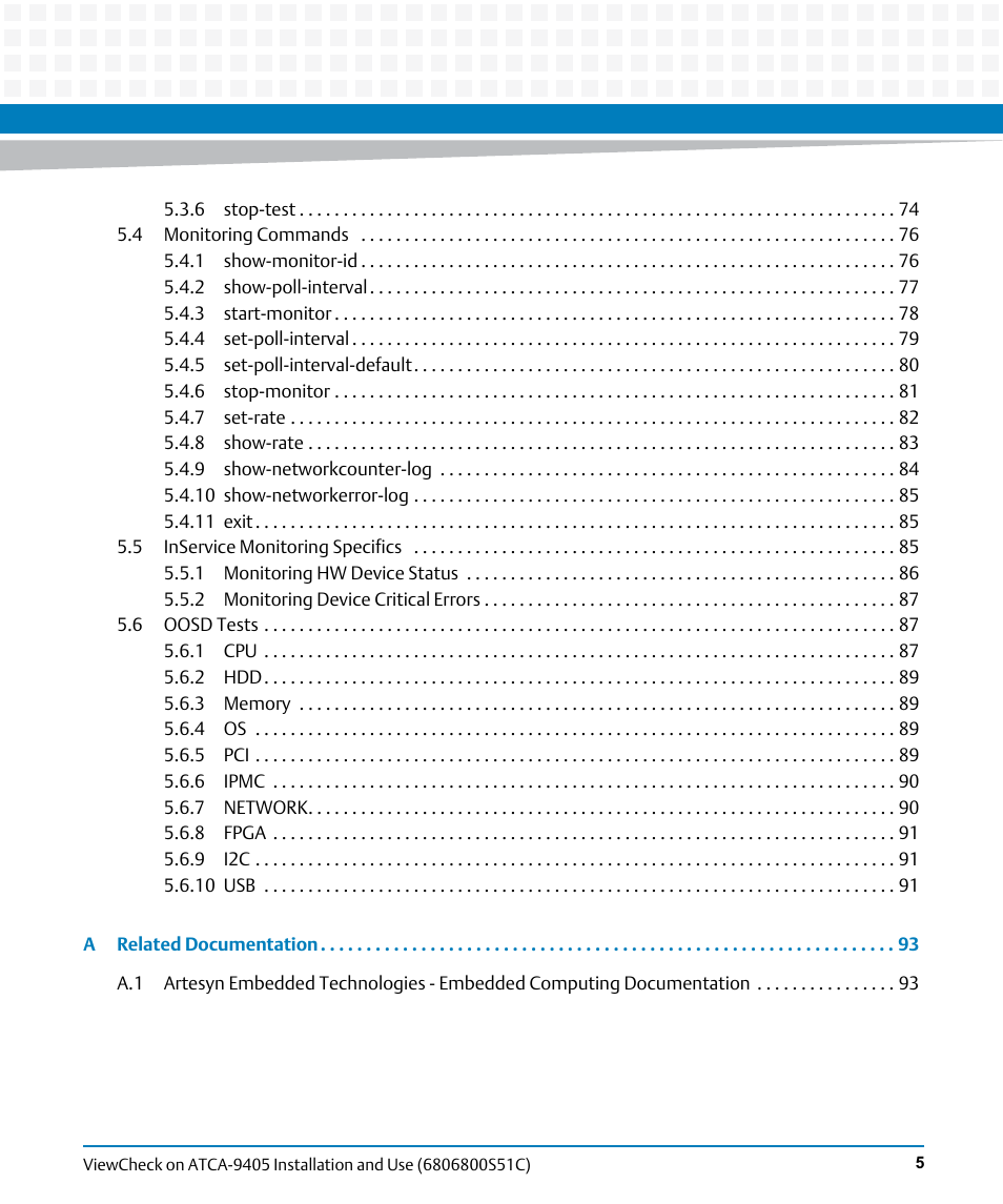 Artesyn ViewCheck on ATCA-9405 Installation and Use (May 2014) User Manual | Page 5 / 96