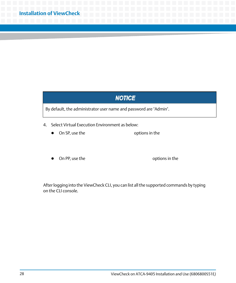 Installation of viewcheck | Artesyn ViewCheck on ATCA-9405 Installation and Use (September 2014) User Manual | Page 28 / 90