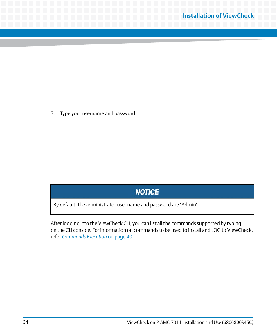 Installation of viewcheck | Artesyn ViewCheck on PrAMC-7311 Installation and Use (May 2014) User Manual | Page 34 / 94