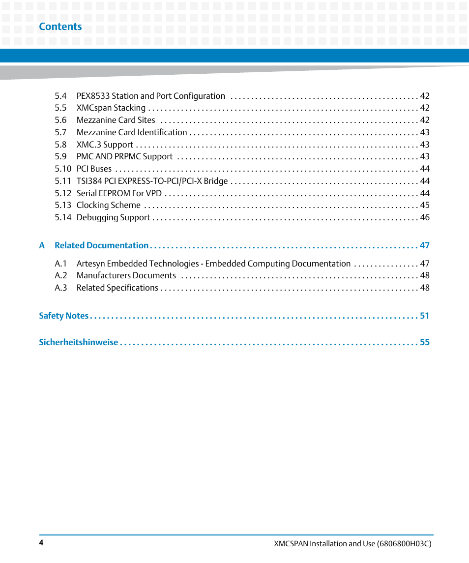 Artesyn XMCspan Installation and Use (June 2014) User Manual | Page 4 / 60