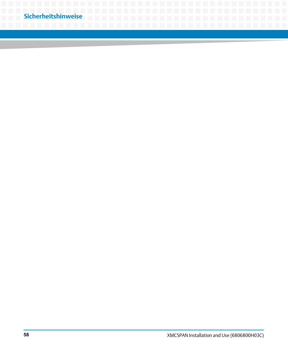 Sicherheitshinweise | Artesyn XMCspan Installation and Use (June 2014) User Manual | Page 58 / 60