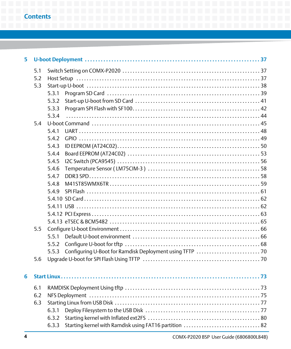 Artesyn COMX-P2020 BSP User Guide (July 2014) User Manual | Page 4 / 106
