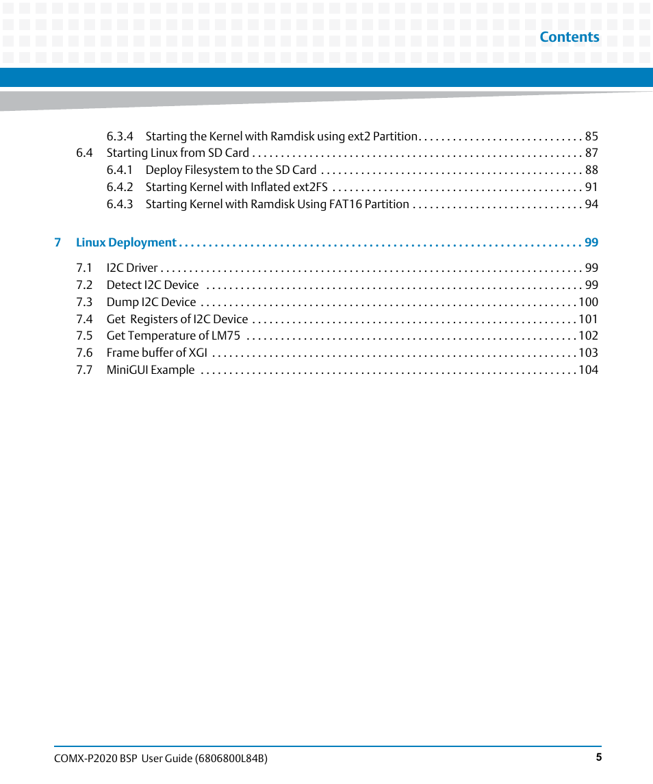 Artesyn COMX-P2020 BSP User Guide (July 2014) User Manual | Page 5 / 106