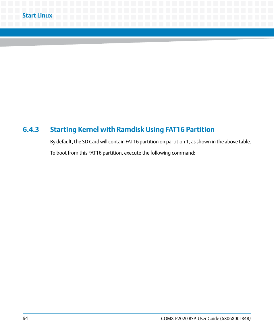 Artesyn COMX-P2020 BSP User Guide (July 2014) User Manual | Page 94 / 106