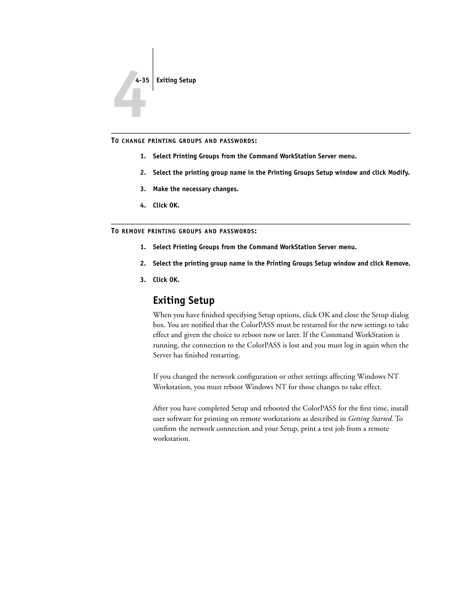 Exiting setup | Canon Z5000 User Manual | Page 119 / 168