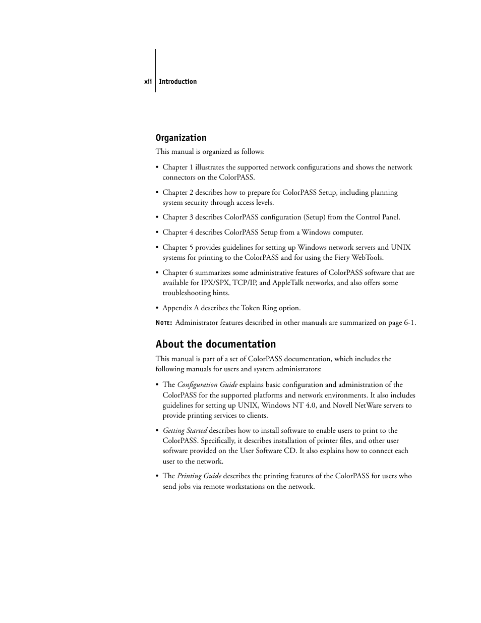 Organization, About the documentation | Canon Z5000 User Manual | Page 12 / 168