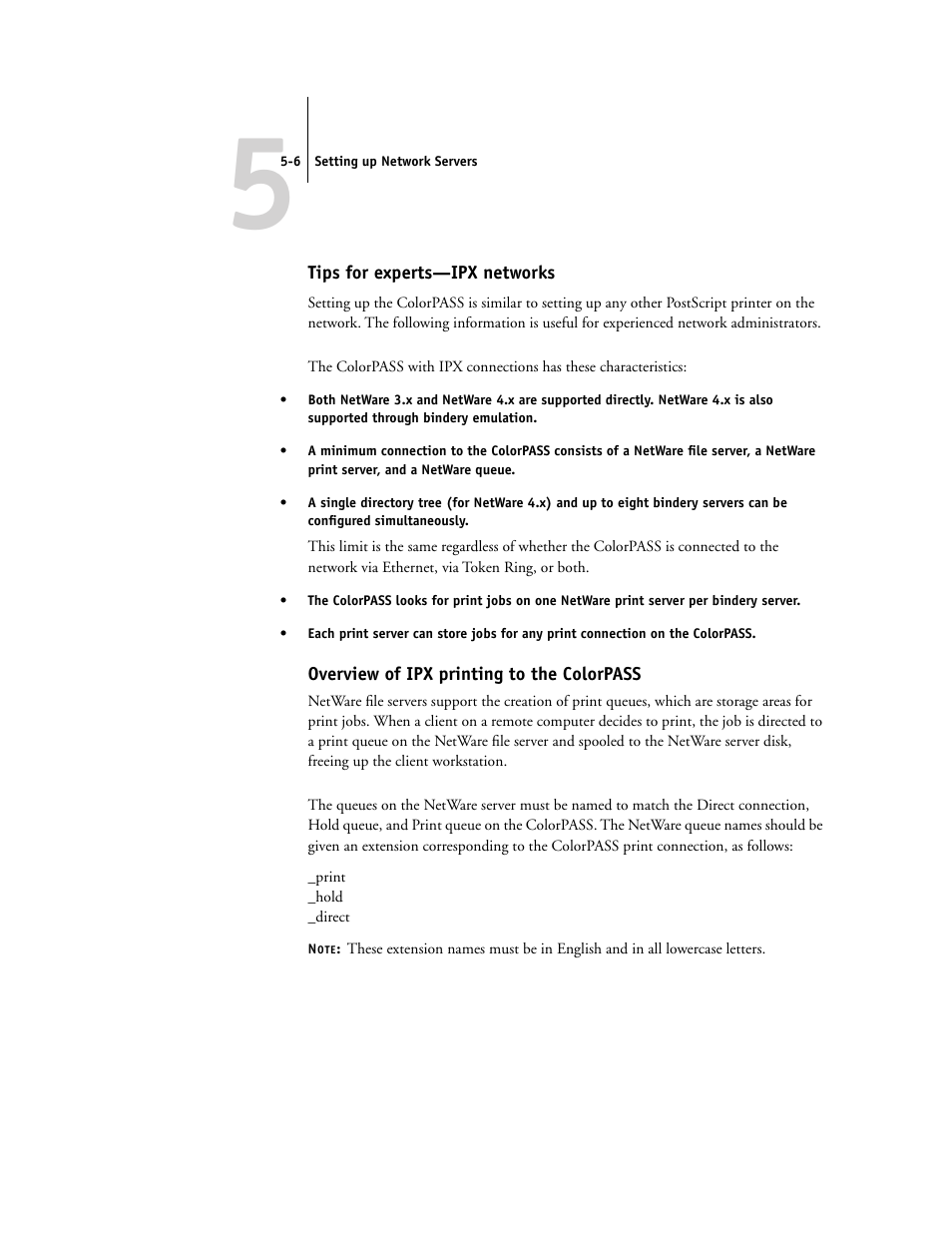 Tips for experts—ipx networks, Overview of ipx printing to the colorpass | Canon Z5000 User Manual | Page 126 / 168
