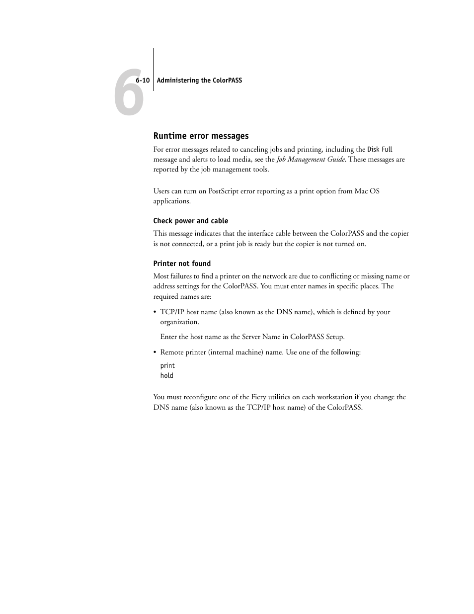 Runtime error messages | Canon Z5000 User Manual | Page 152 / 168