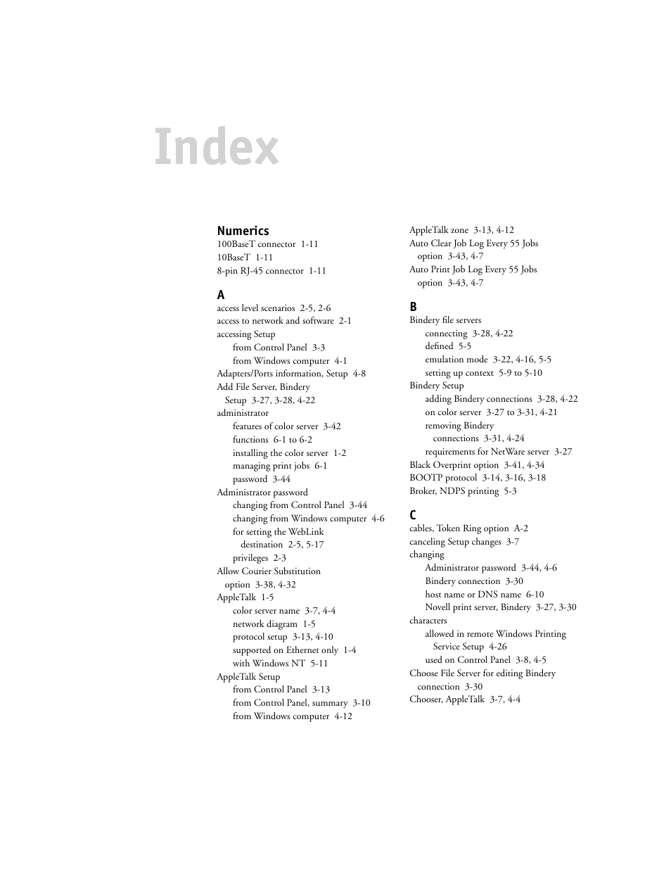 Index | Canon Z5000 User Manual | Page 159 / 168