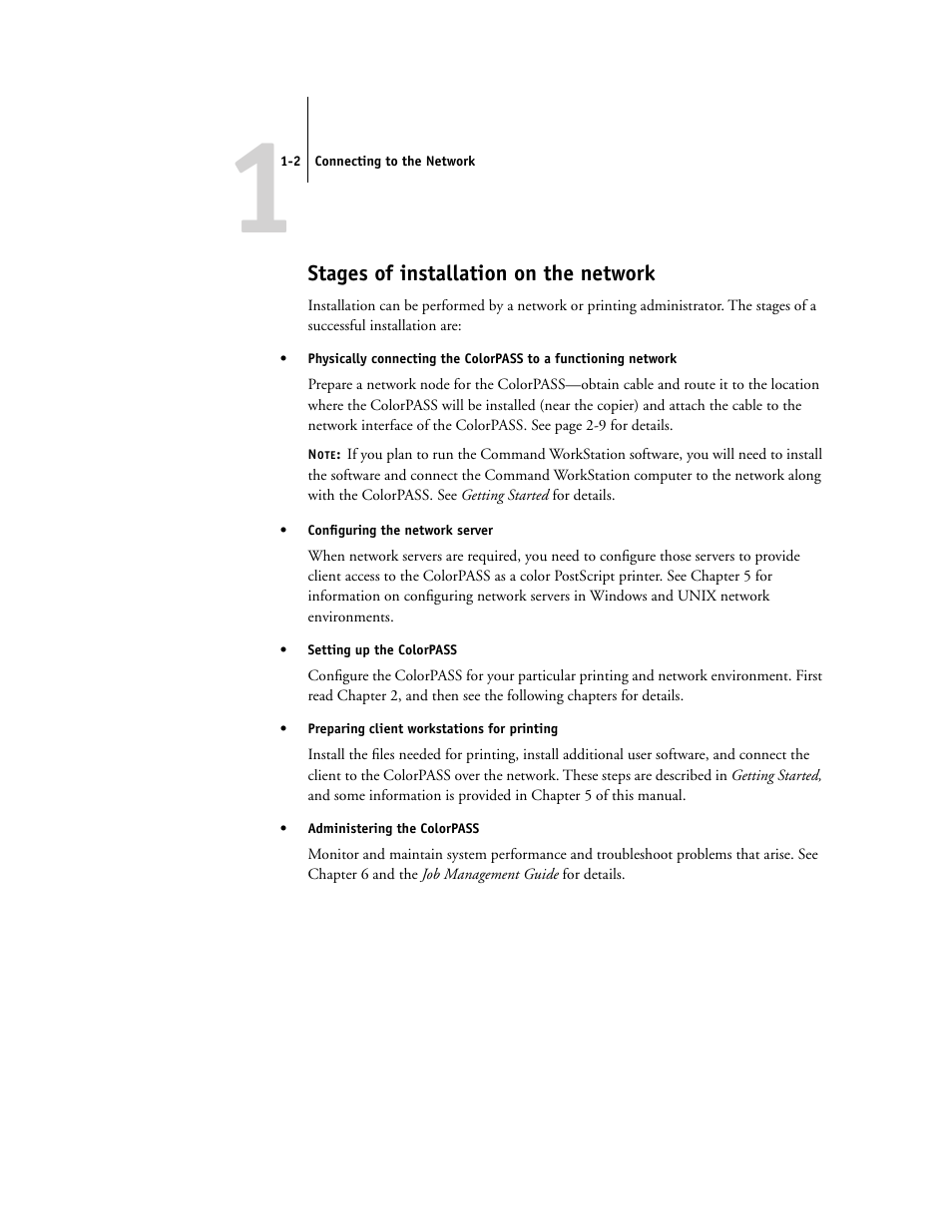 Stages of installation on the network | Canon Z5000 User Manual | Page 16 / 168