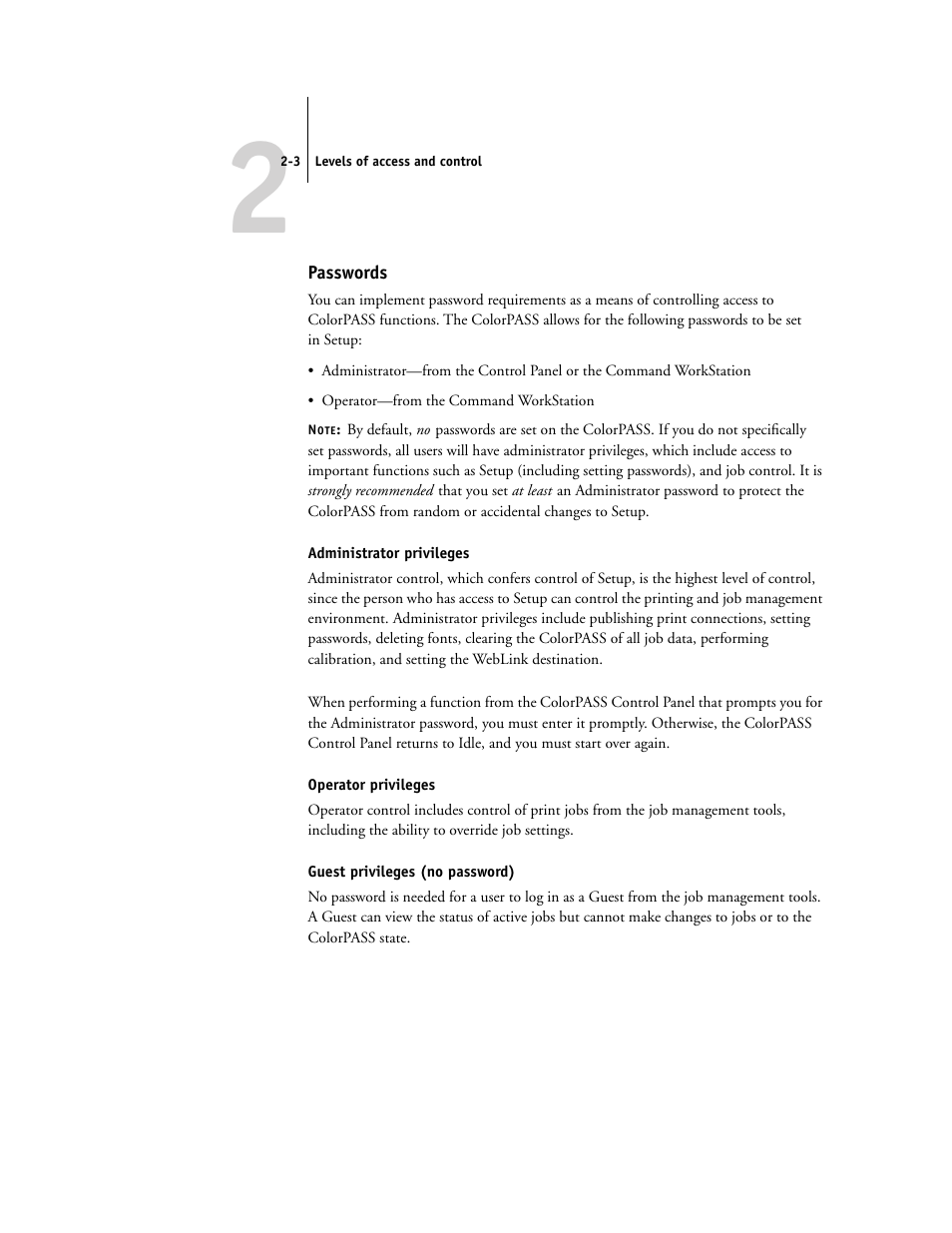 Passwords | Canon Z5000 User Manual | Page 29 / 168