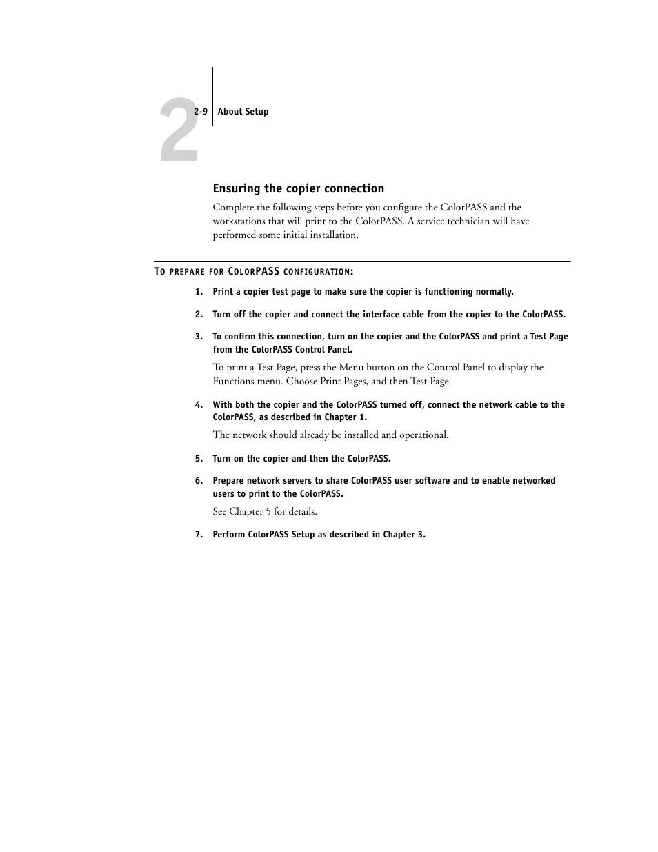 Ensuring the copier connection | Canon Z5000 User Manual | Page 35 / 168