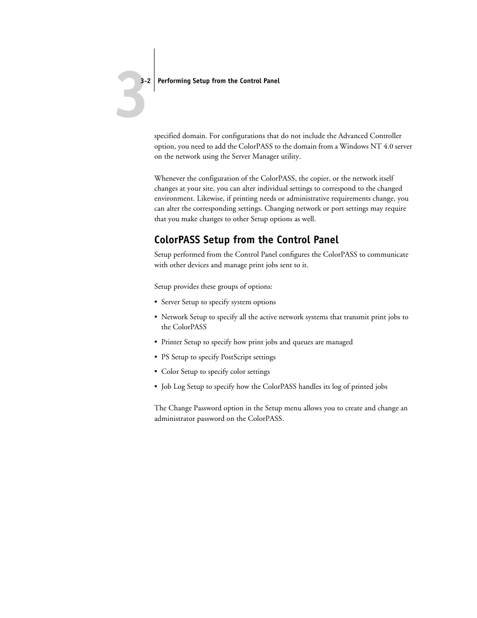 Colorpass setup from the control panel | Canon Z5000 User Manual | Page 38 / 168