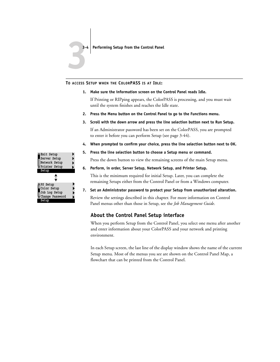 About the control panel setup interface | Canon Z5000 User Manual | Page 40 / 168