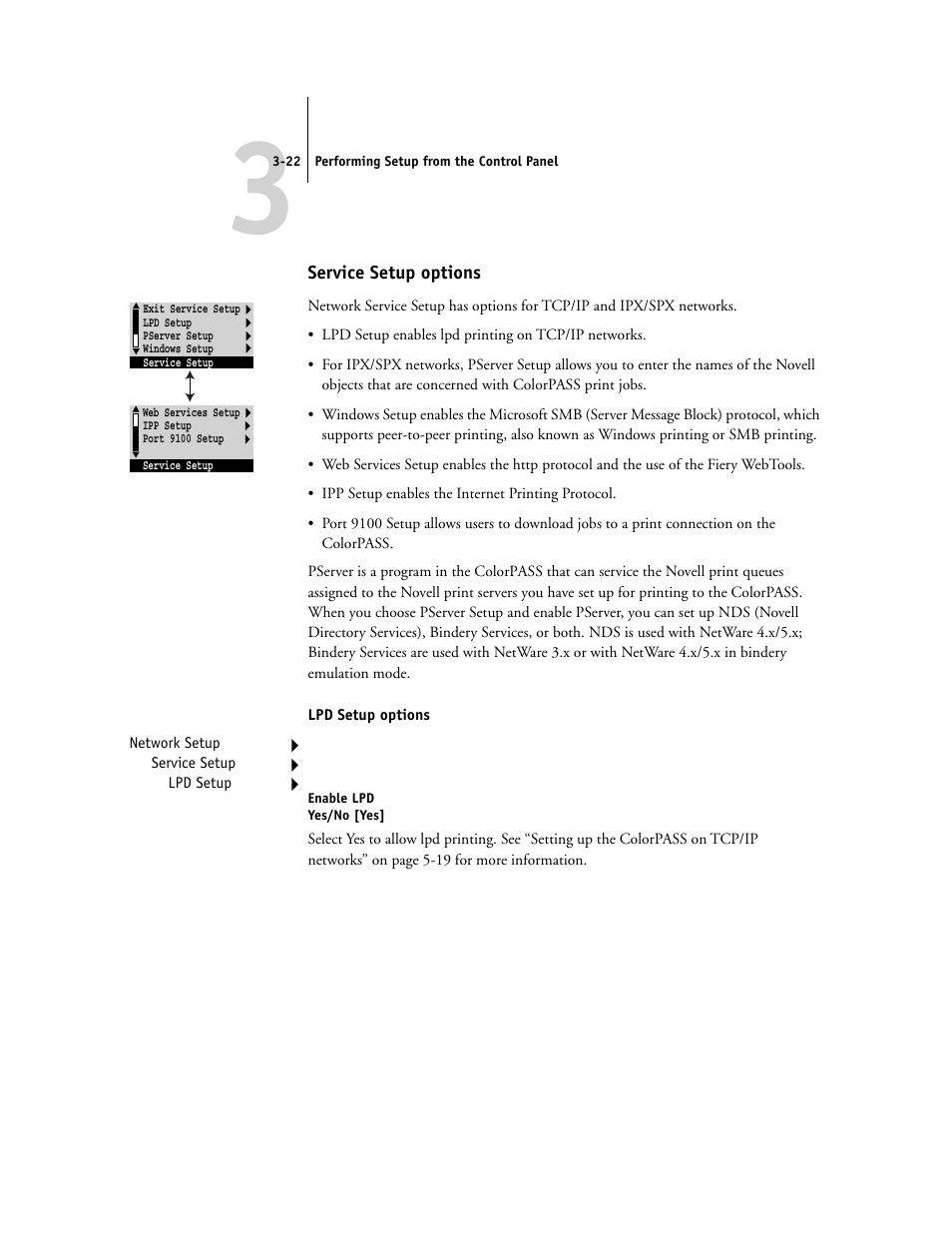 Service setup options | Canon Z5000 User Manual | Page 58 / 168